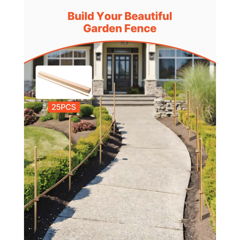 Puutarhapaalut kuusipuusta 25 kpl 122 cm aidan ja kasvien tuki