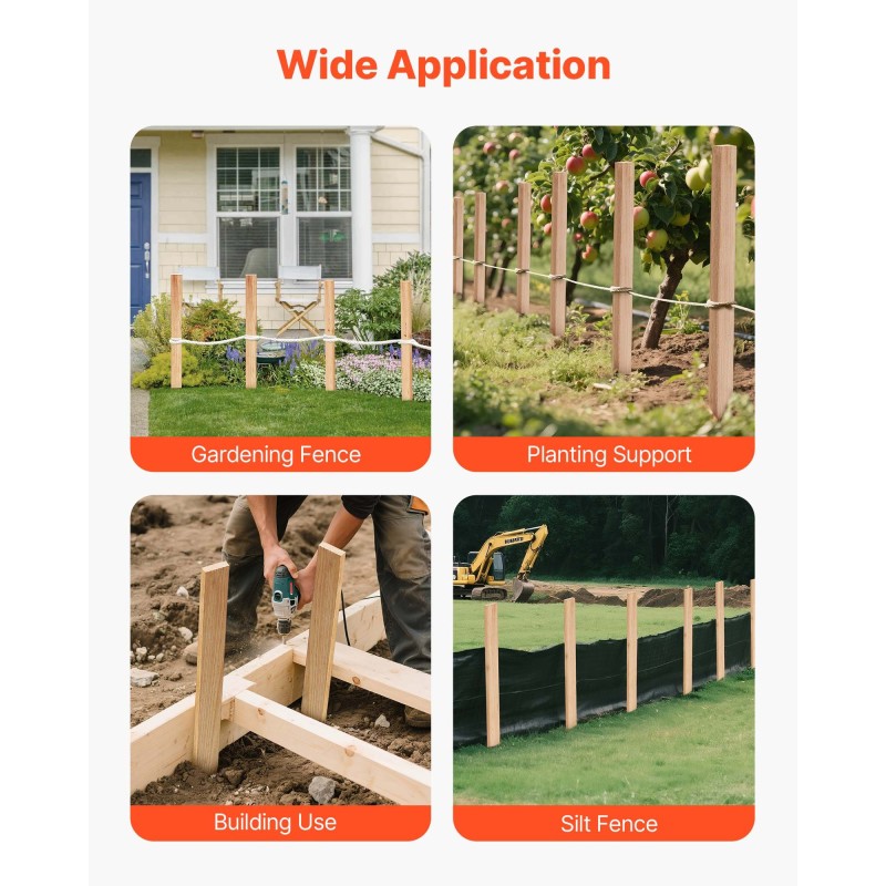 Puiset puutarhapaalut kuusi 12,7×38,1×914 mm 25 kpl aitaukseen ja kasvien tueksi