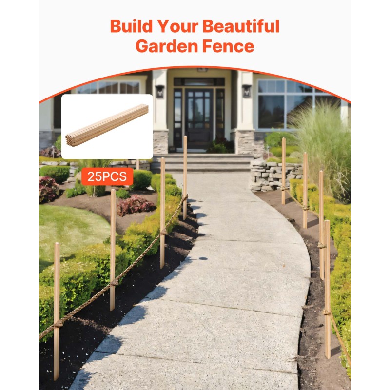 Puutarhaseipäät kuusipuuta 25 kpl 19×1219 mm terävä kärki