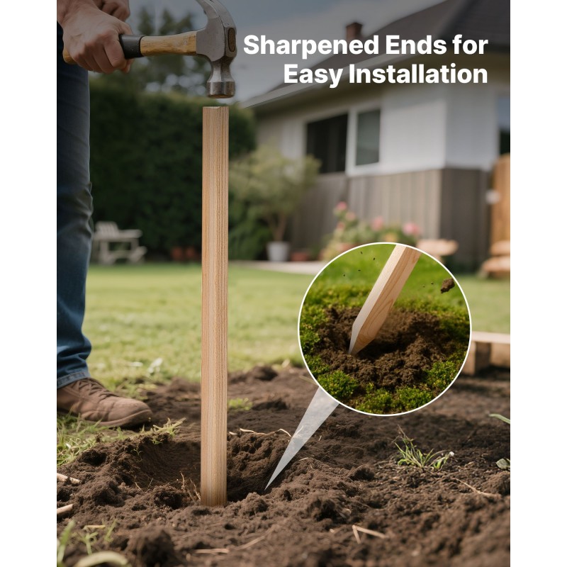 Puutarhaseipäät kuusipuuta 25 kpl 19×1219 mm terävä kärki