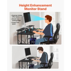 Työpöytä kotitoimistoon 120 cm x 50 cm hiukkaslevy teräsrunko RGB-valonauha