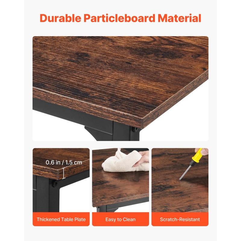 Työpöytä 160 x 60 cm lastulevy hiiliteräsrunko säädettävillä jaloilla