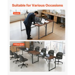 Työpöytä 160 x 60 cm lastulevy hiiliteräsrunko säädettävillä jaloilla