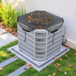 Ilmastointilaitteen ulkoyksikön yläpeite PVC-verkko 910 x 910 mm musta