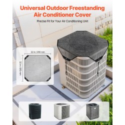 Ilmastointilaitteen yläosansuoja PVC-verkkokangas 810×810 mm musta ympärivuotiseen ulkokäyttöön