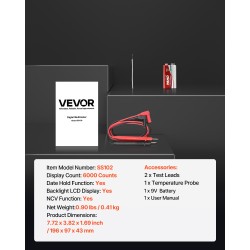 Digitaalinen yleismittari 6000 lukemaa todellinen RMS NCV taustavalaistu