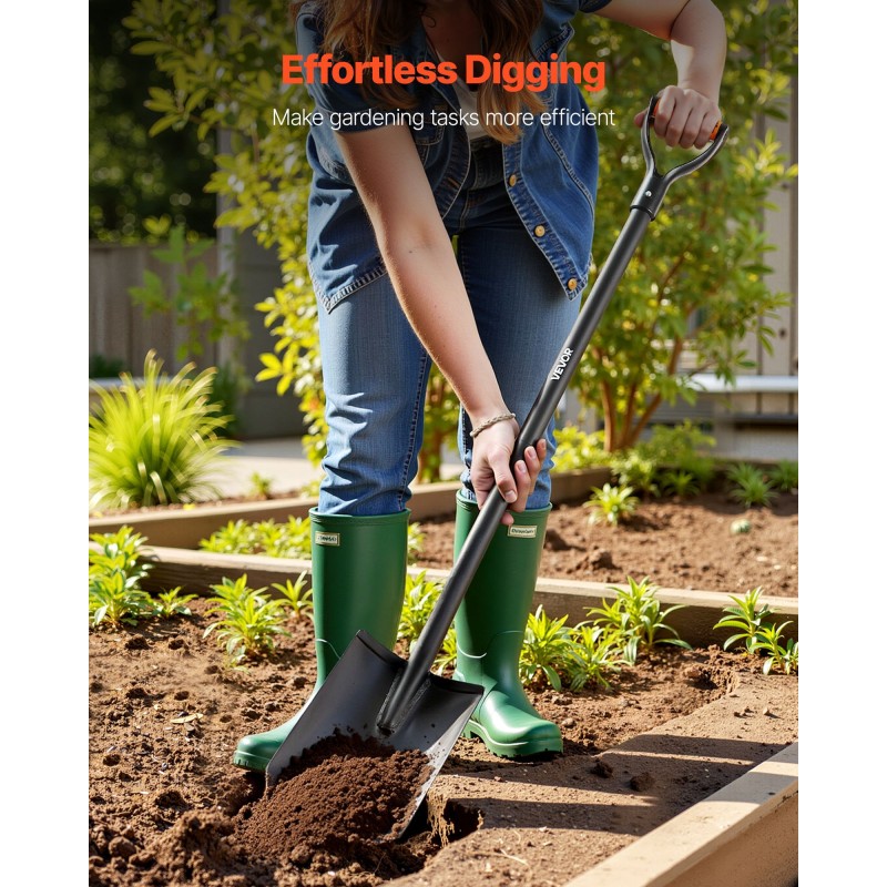 Neliölapio seosteräksinen lapa 1220 millimetriä varsi pitävä D-kahva irrotettava rakenne