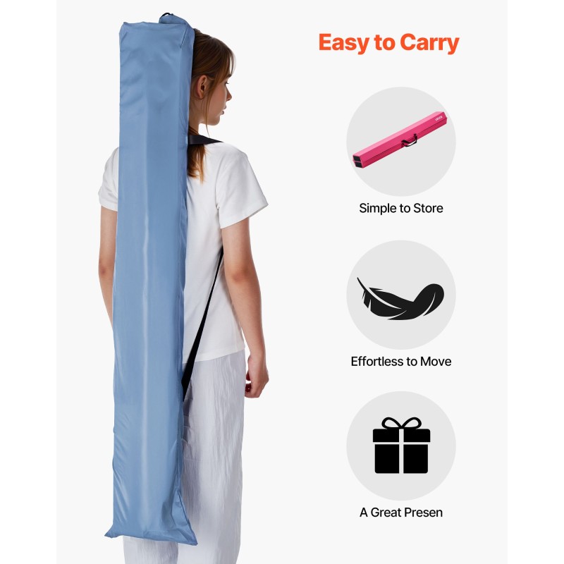 Balanssipalkki taittuva lapsille korkeatiheyksinen EVA-vaahto 233 cm pinkki kantolaukulla liukumaton pohja