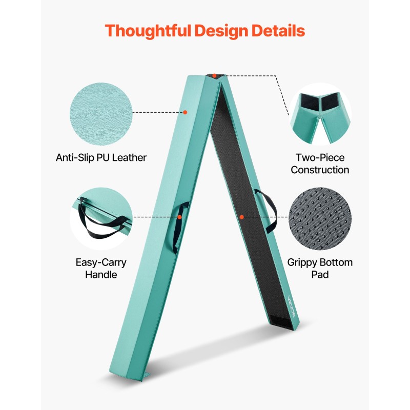 Tasapainopalkki 233 cm korkeatiheyksinen EVA-vaahto taittuva liukumaton lapsille kantolaukku