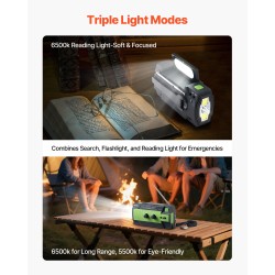 Käsikäyttöinen hätä- ja sääradio aurinko- ja USB-latauksella 4000mAh-akulla FM/AM/NOAA-tuella