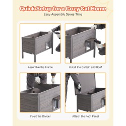 Puinen eristetty kissatalo 30W lämmitysalustalla 1–3 kissalle korotetulla pohjalla