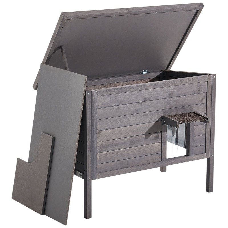 Puinen eristetty kissatalo 30W lämmitysalustalla 1–3 kissalle korotetulla pohjalla