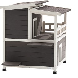 Kissatalo massiivikuusinen kaksikerroksinen vaahtoeristetty 33 tuuman 1–3 kissalle