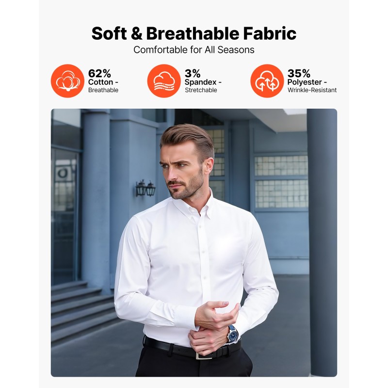 Miesten kauluspaita puuvillasekoite koko XL valkoinen rypistymistä vastustava