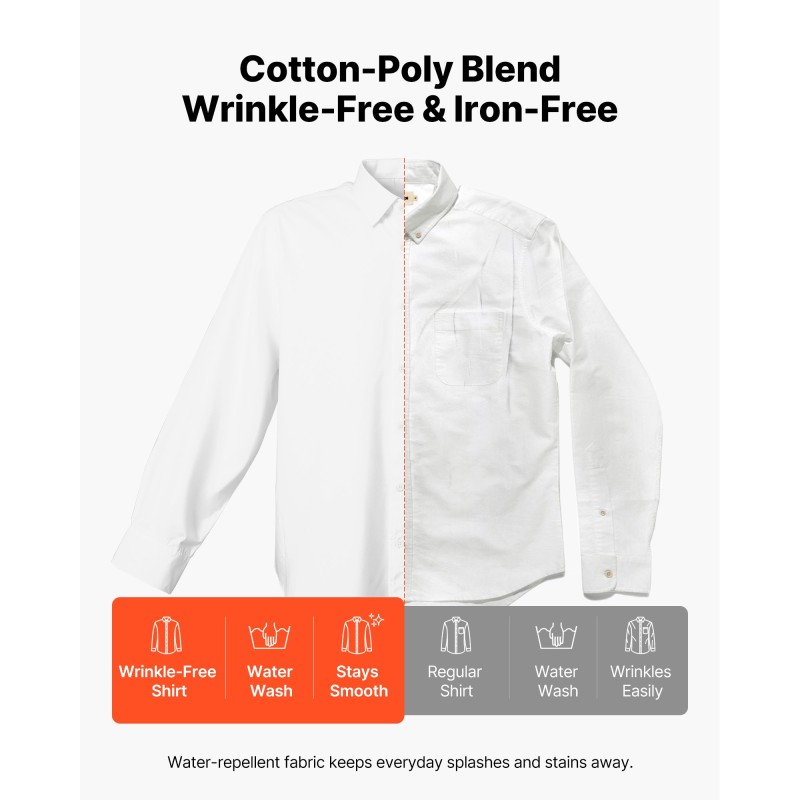 Miesten kauluspaita puuvillasekoite koko XL valkoinen rypistymistä vastustava