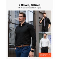 Miesten pitkähihainen kauluspaita puuvillasekoite elastaanilla XL musta