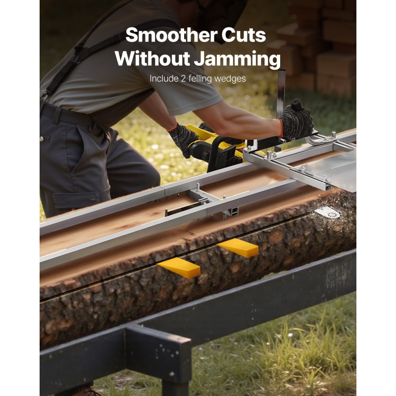 Säädettävä sahakiskosarja alumiiniseos ja hiiliteräs 3,66 m kahdella kiilalla