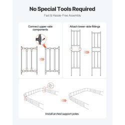 Puutarhakaari sinkitty teräs 2400×3200 mm musta köynnöksille