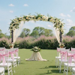 Puutarhakaari sinkitty teräs 2400×3200 mm musta köynnöksille