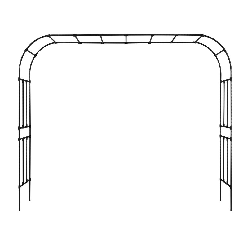 Puutarhakaari sinkitty teräs 2400×3200 mm musta köynnöksille