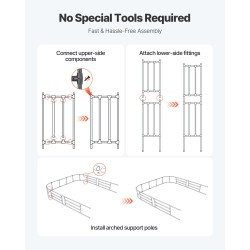 Puutarhakaari galvanoitua terästä 2400×2500×400 mm musta suurille köynnöksille