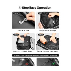 Tyhjiömatkareppu 65L harmaa 900D kangas PVC-nahka tyhjiöpumpulla