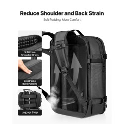 Tyhjiömatkareppu 65L harmaa 900D kangas PVC-nahka tyhjiöpumpulla