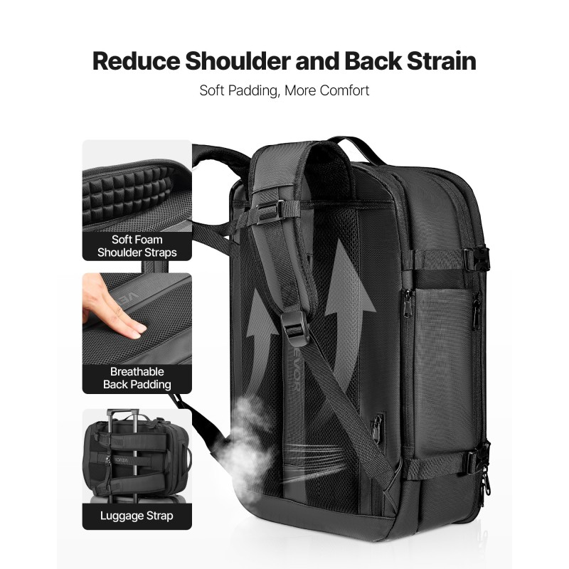 Tyhjiömatkareppu 65L harmaa 900D kangas PVC-nahka tyhjiöpumpulla