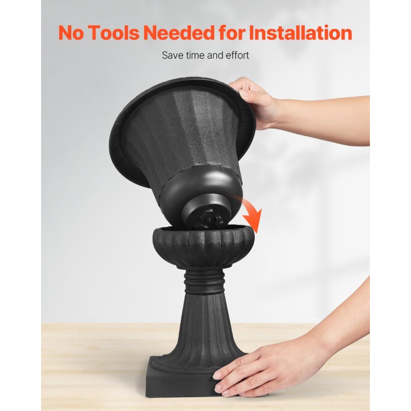 Muovinen jalallinen kukkaruukku 25 x 42 cm PP-muovi 2 kpl musta