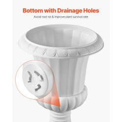 Jalustaruukut PP-muovista korkeus kuusikymmentäseitsemän senttimetriä kaksi kappaletta valkoiset sisä- ja ulkokäyttöön