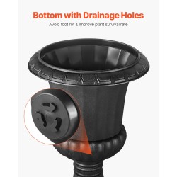 Jalallinen muoviruukku PP-muovi 400 x 670 mm 2 kpl musta parvekkeelle