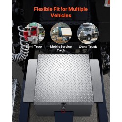 Työkaluarkku alumiininen 310x610x770 mm hopea timanttikuvioitu kansi astinalusta 100 kg kantavuus