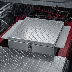 Työkaluarkku alumiininen 310x610x770 mm hopea timanttikuvioitu kansi astinalusta 100 kg kantavuus