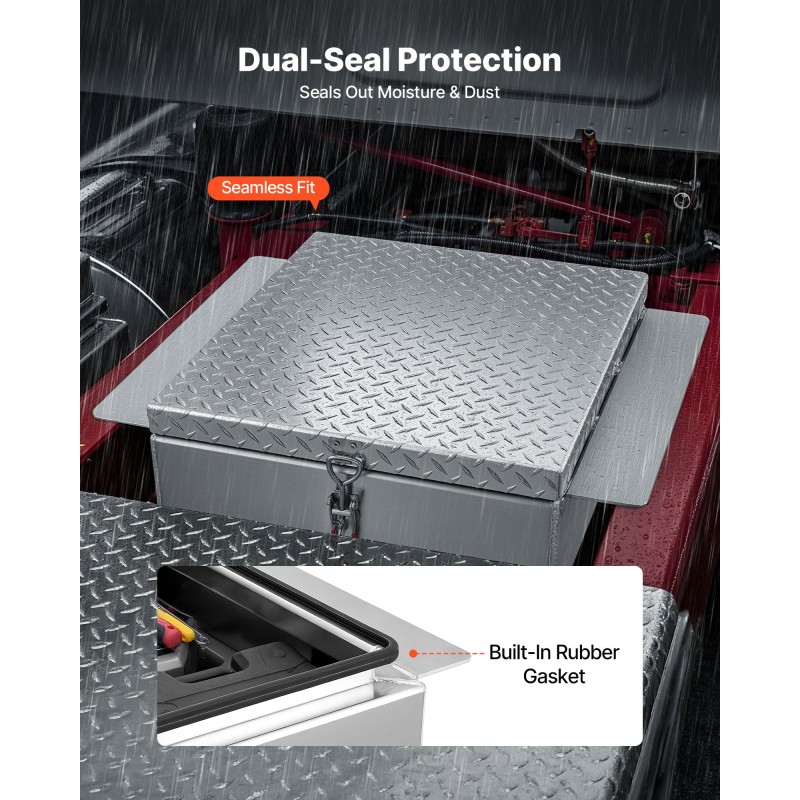 Alumiininen sivukiinnitteinen työkalulaatikko lava-autoon 108 l hopea