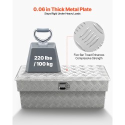 Alumiininen työkaluarkku lava-autoon 75 l lukittava säilytys integroitu askelma 100 kg