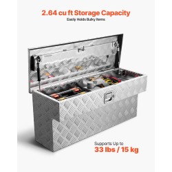 Alumiininen työkaluarkku lava-autoon 75 l lukittava säilytys integroitu askelma 100 kg