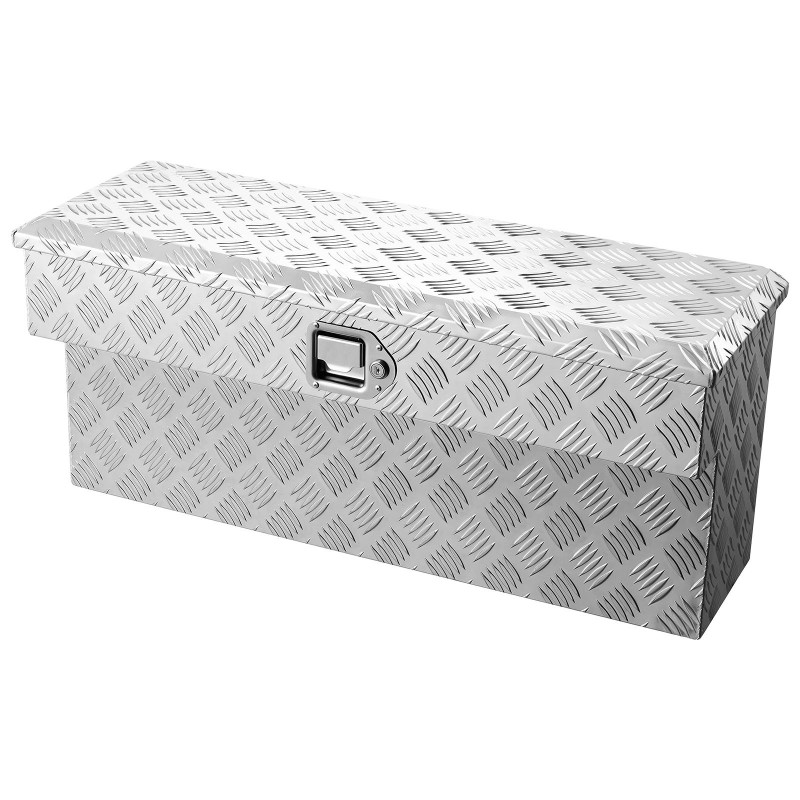 Alumiininen työkaluarkku lava-autoon 75 l lukittava säilytys integroitu askelma 100 kg