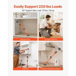 Teleskooppinen tukitankosarja 2 kappaleen hiiliteräs 48–75 cm 100 kg asennustuki