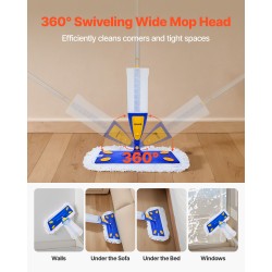 Spray-moppi kuivaan ja märkään siivoukseen 800 ml 360 asteen kääntyvä pää sininen
