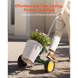 Ruukkujen siirtovaunu muovi ja nikkelöity teräsputki 65 kg kantokyky säädettävä tartunta