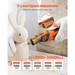 Akkukäyttöinen monitoimityökalu 136-osainen 8 V 5-portainen nopeudensäätö