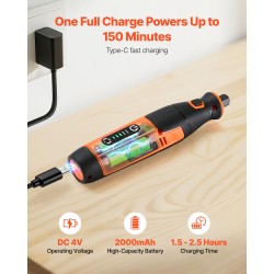 Johdoton monitoiminen pyörivä työkalu 73 tarviketta akku 2000mAh säädettävä 7000–20000 kierrosta