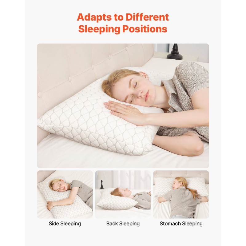 Muistivaahtotyyny queen-kokoinen säädettävällä korkeudella luonnonkuitupäällisellä niskatukea tarjoava