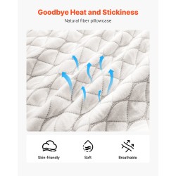 Muistivaahtotyyny king-kokoinen säädettävällä täytteellä luonnonkuituinen päällinen niskatuki