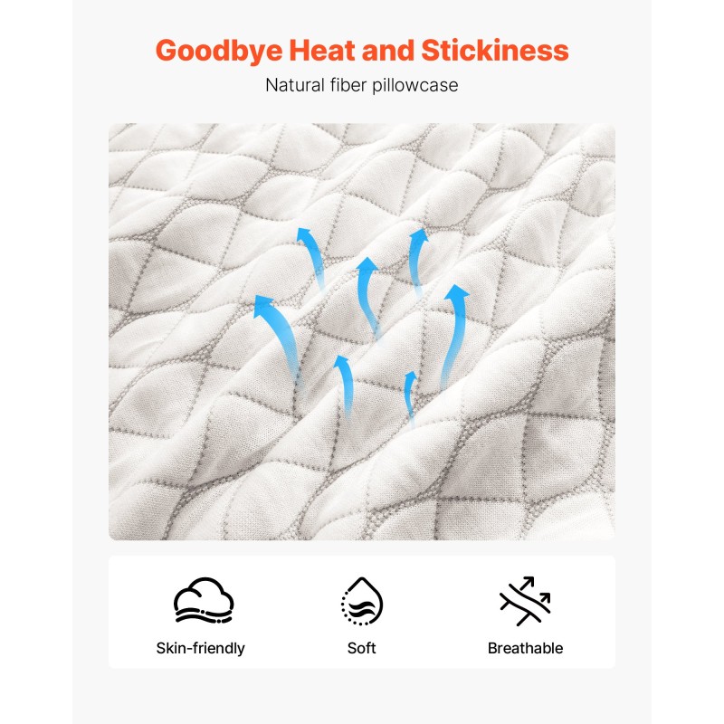 Muistivaahtotyyny king-kokoinen säädettävällä täytteellä luonnonkuituinen päällinen niskatuki