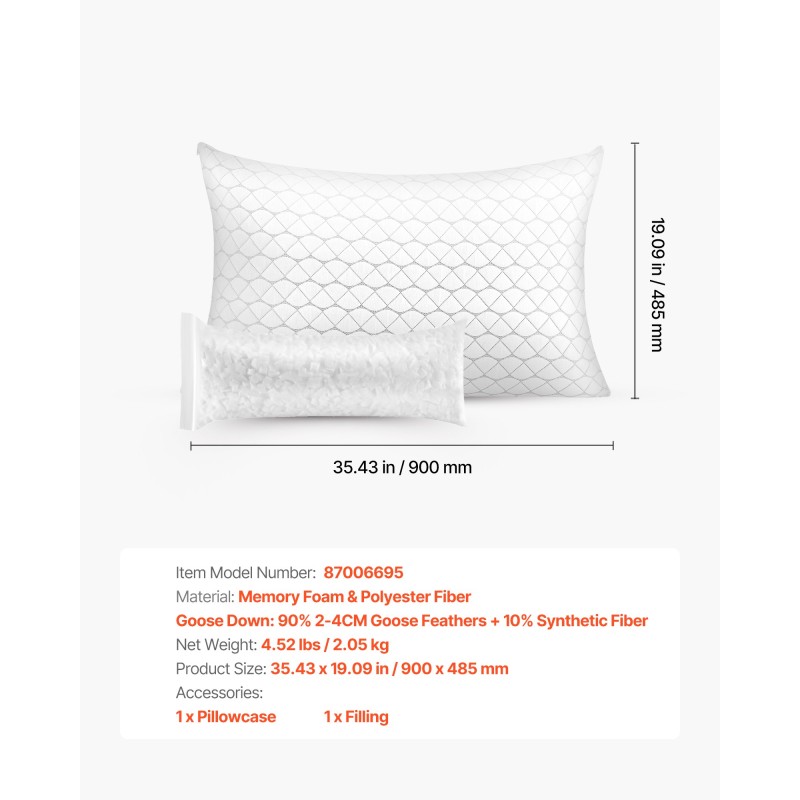 Muistivaahtotyyny king-kokoinen säädettävällä täytteellä luonnonkuituinen päällinen niskatuki