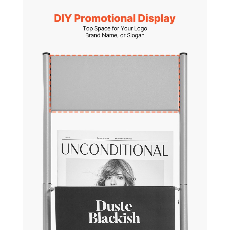 Esiteteline lattiatasoinen metallinen A4 10 tasoa alahyllyllä