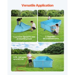 Maanpäällinen suorakaide uima-allas PVC teräsrunko 3000x2000x762 mm perheelle