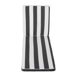 Lepotuolin pehmusteet ulkokäyttöön 2 kpl 28D vaahtomuovi polyesterikangas mustavalkoiset raidat