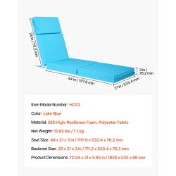Lepotuolityynyt 2 kpl ulkokäyttöön polyesterikangas 28D-vaahto 1830x533x98 mm